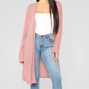 Fashion Nova Ribbed Mauve Cardigan